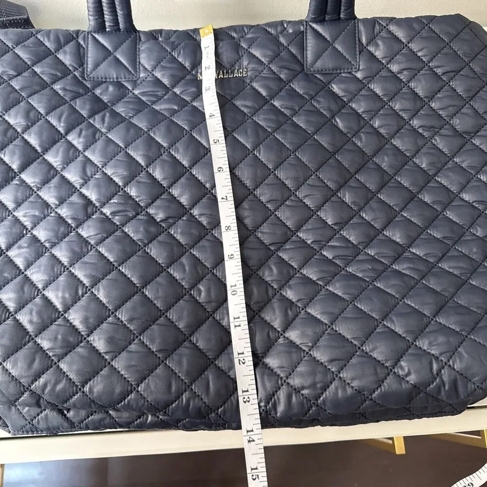 MZ Wallace Navy Metro Tote Deluxe with Strap - Large, Travel Tote - NWOT